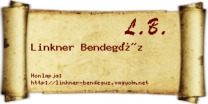 Linkner Bendegúz névjegykártya